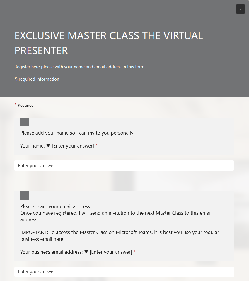 Link to MS Forms will open
